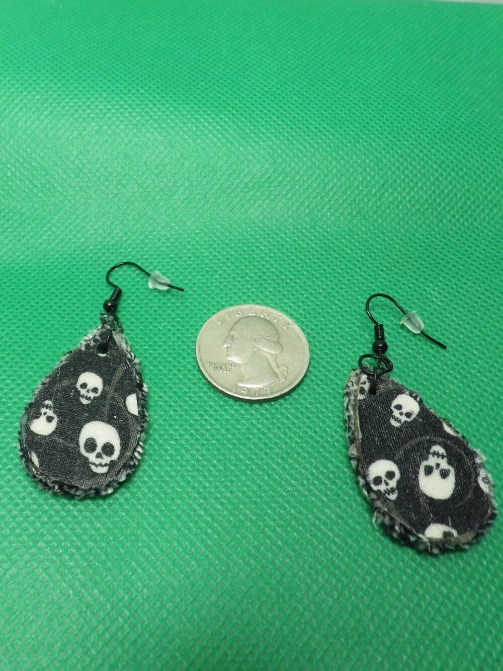 Handcrafted Halloween Skulls Dangle Earrings